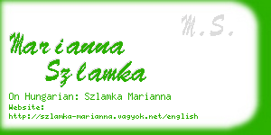 marianna szlamka business card